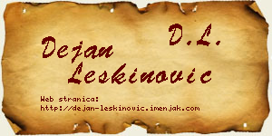 Dejan Leškinović vizit kartica
